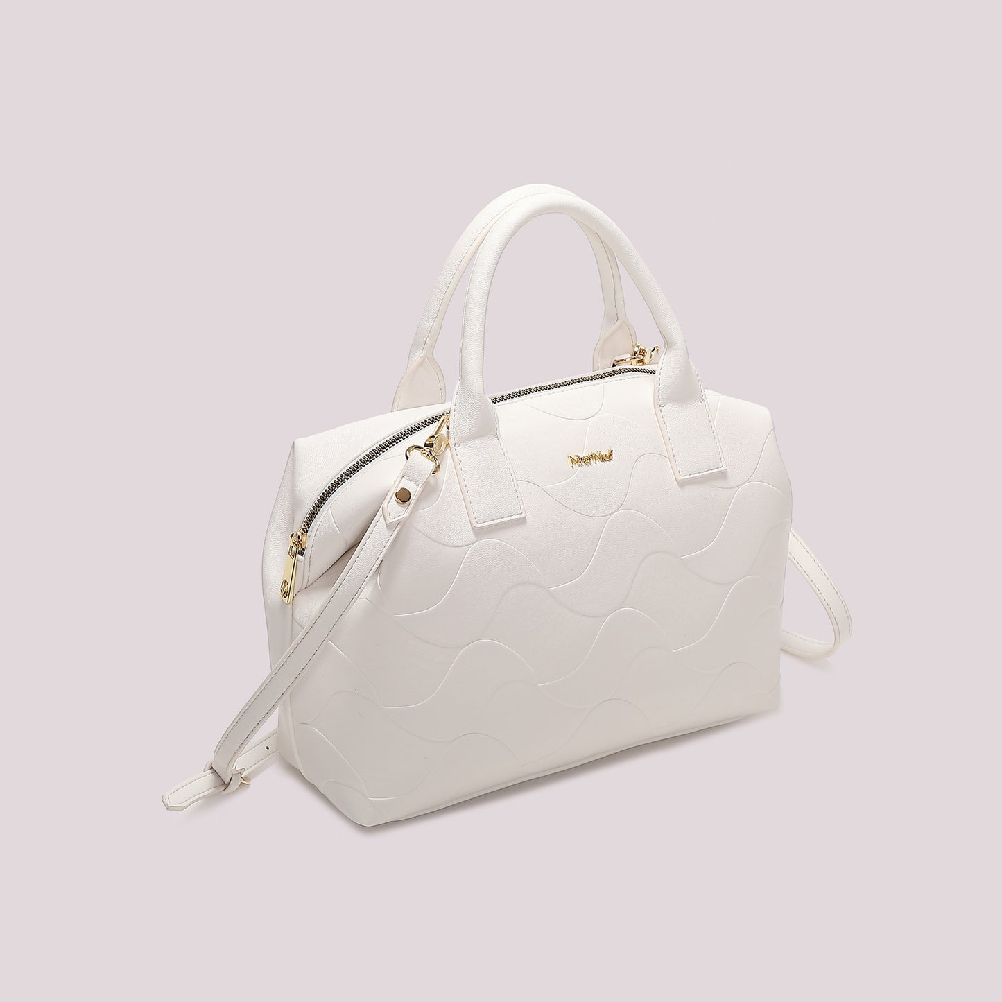 BORSA A BAULETTO CON MOTIVO AD ONDA