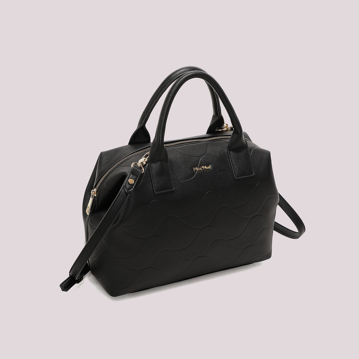 BORSA A BAULETTO CON MOTIVO AD ONDA