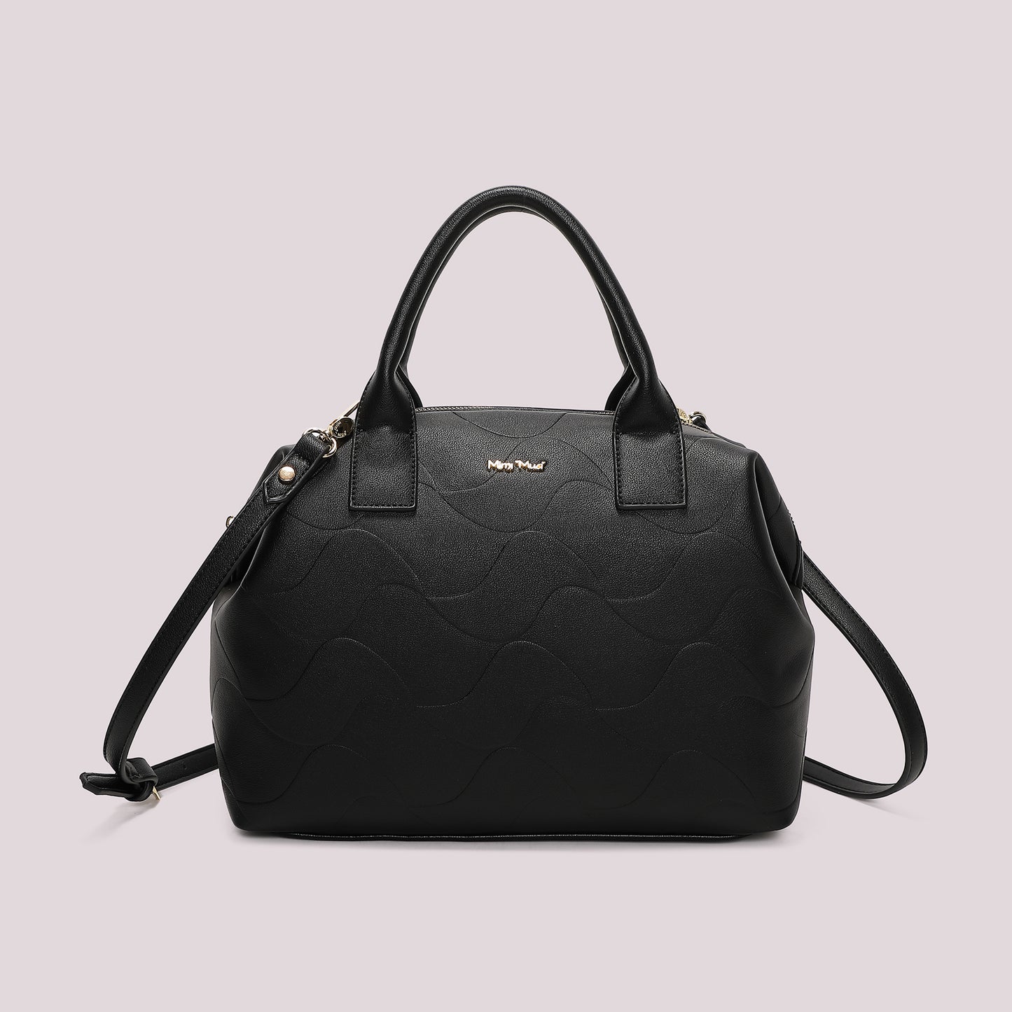 BORSA A BAULETTO CON MOTIVO AD ONDA