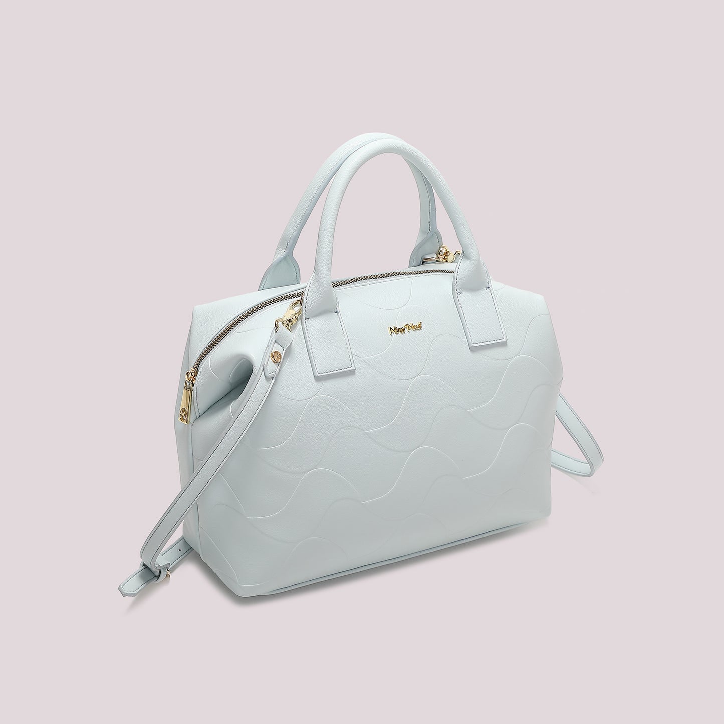 BORSA A BAULETTO CON MOTIVO AD ONDA