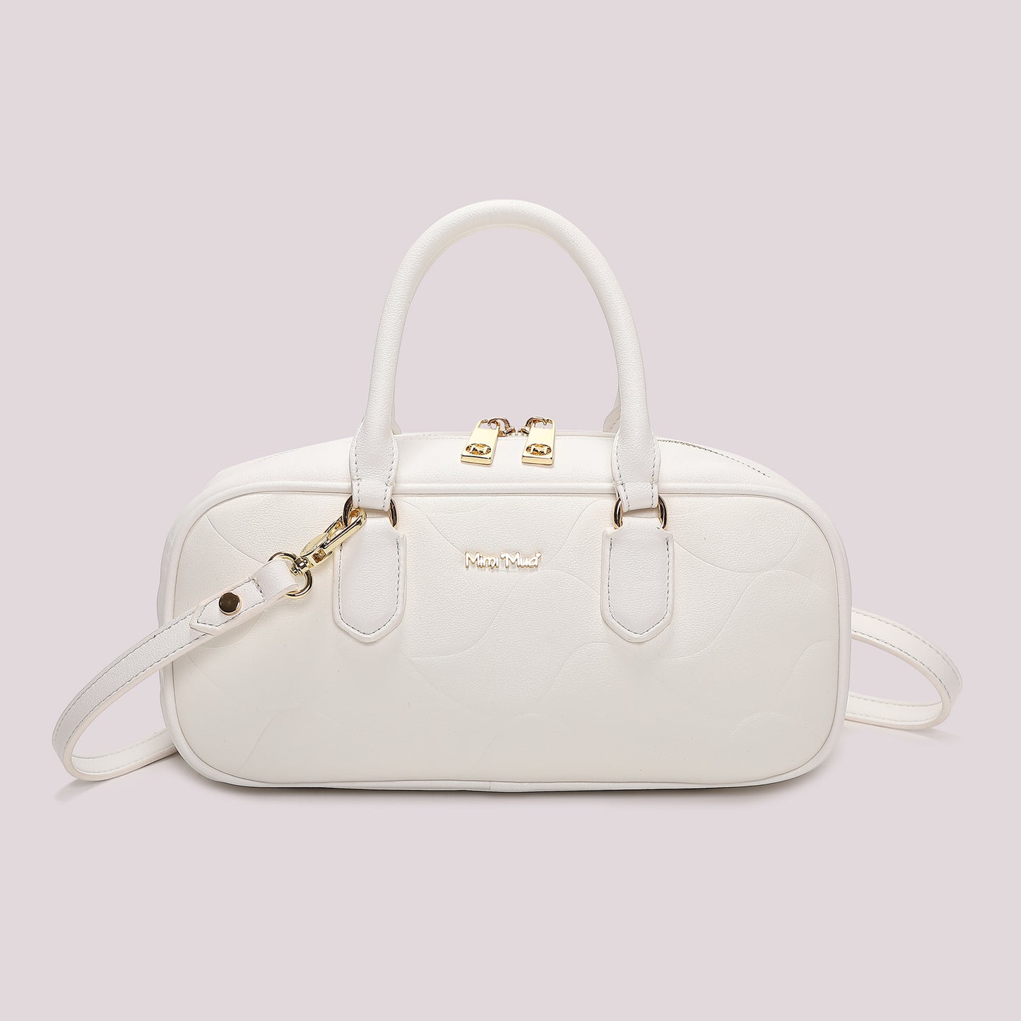 BORSA BAGUETTE CON MOTIVO AD ONDA