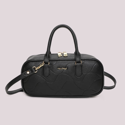 BORSA BAGUETTE CON MOTIVO AD ONDA