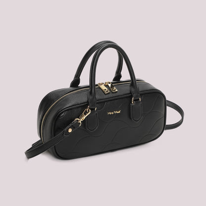 BORSA BAGUETTE CON MOTIVO AD ONDA