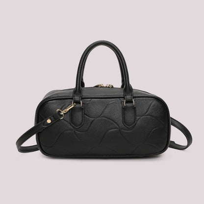 BORSA BAGUETTE CON MOTIVO AD ONDA