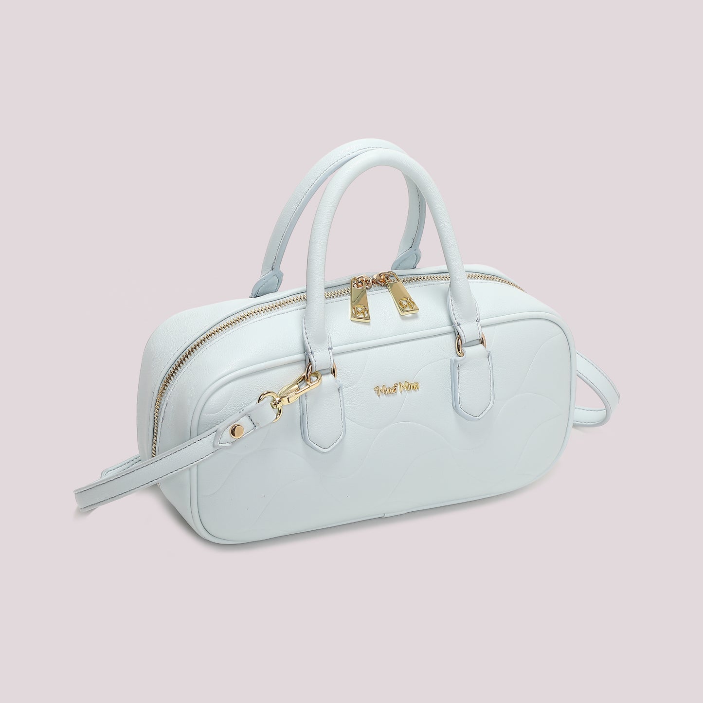 BORSA BAGUETTE CON MOTIVO AD ONDA