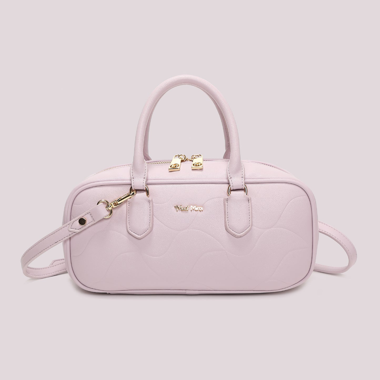 BORSA BAGUETTE CON MOTIVO AD ONDA