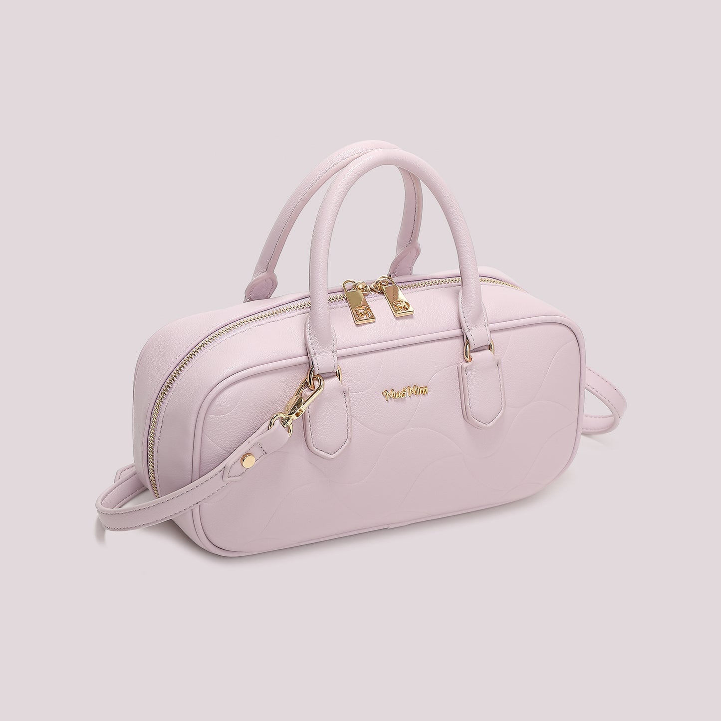 BORSA BAGUETTE CON MOTIVO AD ONDA