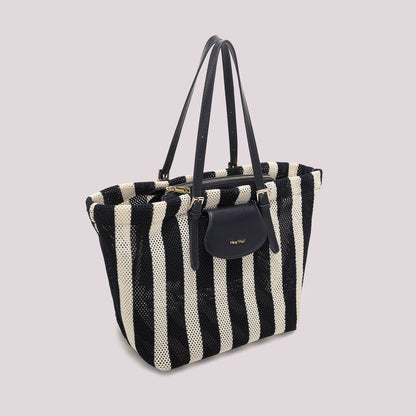 BORSA A SPALLA IN RETE A RIGHE