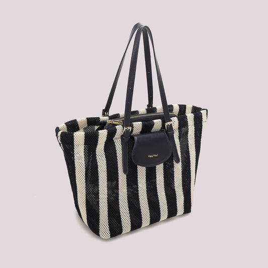 BORSA A SPALLA IN RETE A RIGHE