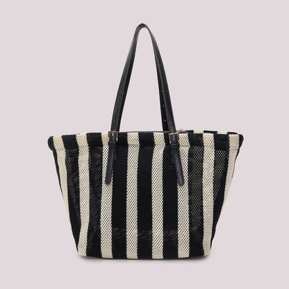 BORSA A SPALLA IN RETE A RIGHE