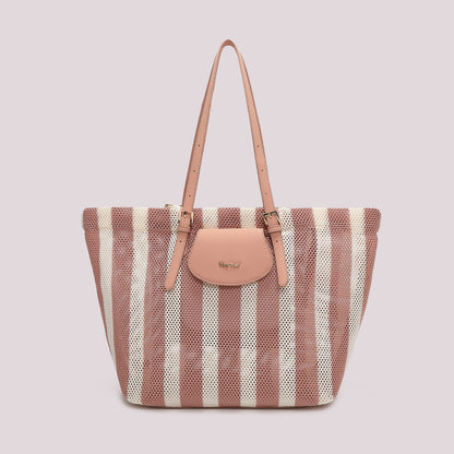 BORSA A SPALLA IN RETE A RIGHE