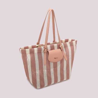 BORSA A SPALLA IN RETE A RIGHE