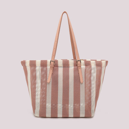 BORSA A SPALLA IN RETE A RIGHE