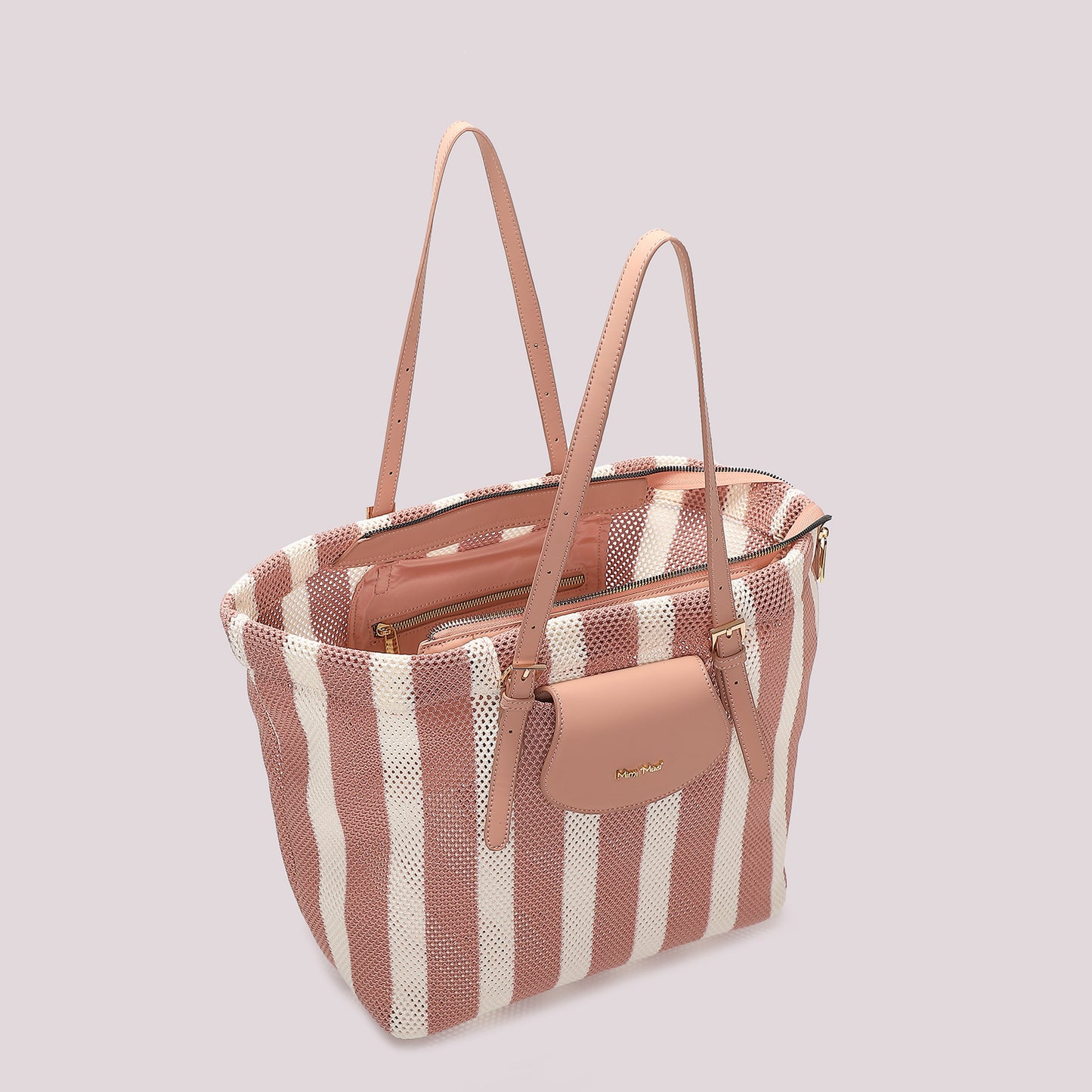 BORSA A SPALLA IN RETE A RIGHE