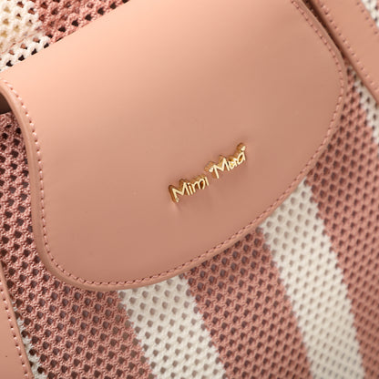 BORSA A SPALLA IN RETE A RIGHE