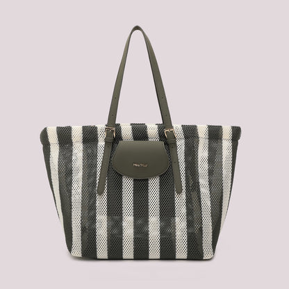 BORSA A SPALLA IN RETE A RIGHE