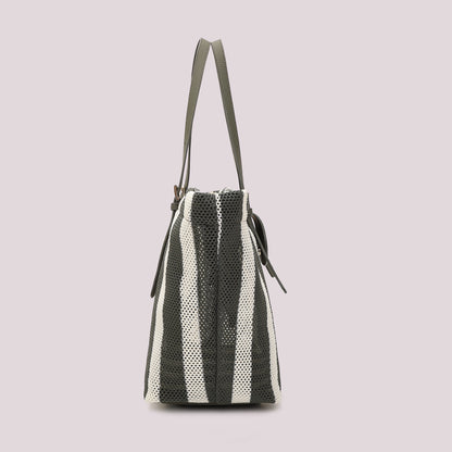 BORSA A SPALLA IN RETE A RIGHE