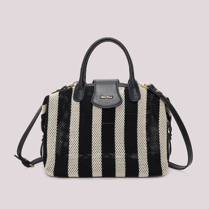 BORSA A BAULETTO IN RETE A RIGHE