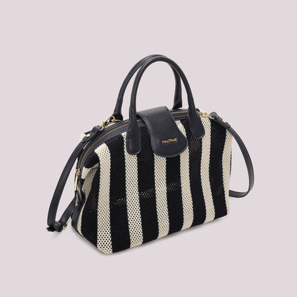 BORSA A BAULETTO IN RETE A RIGHE