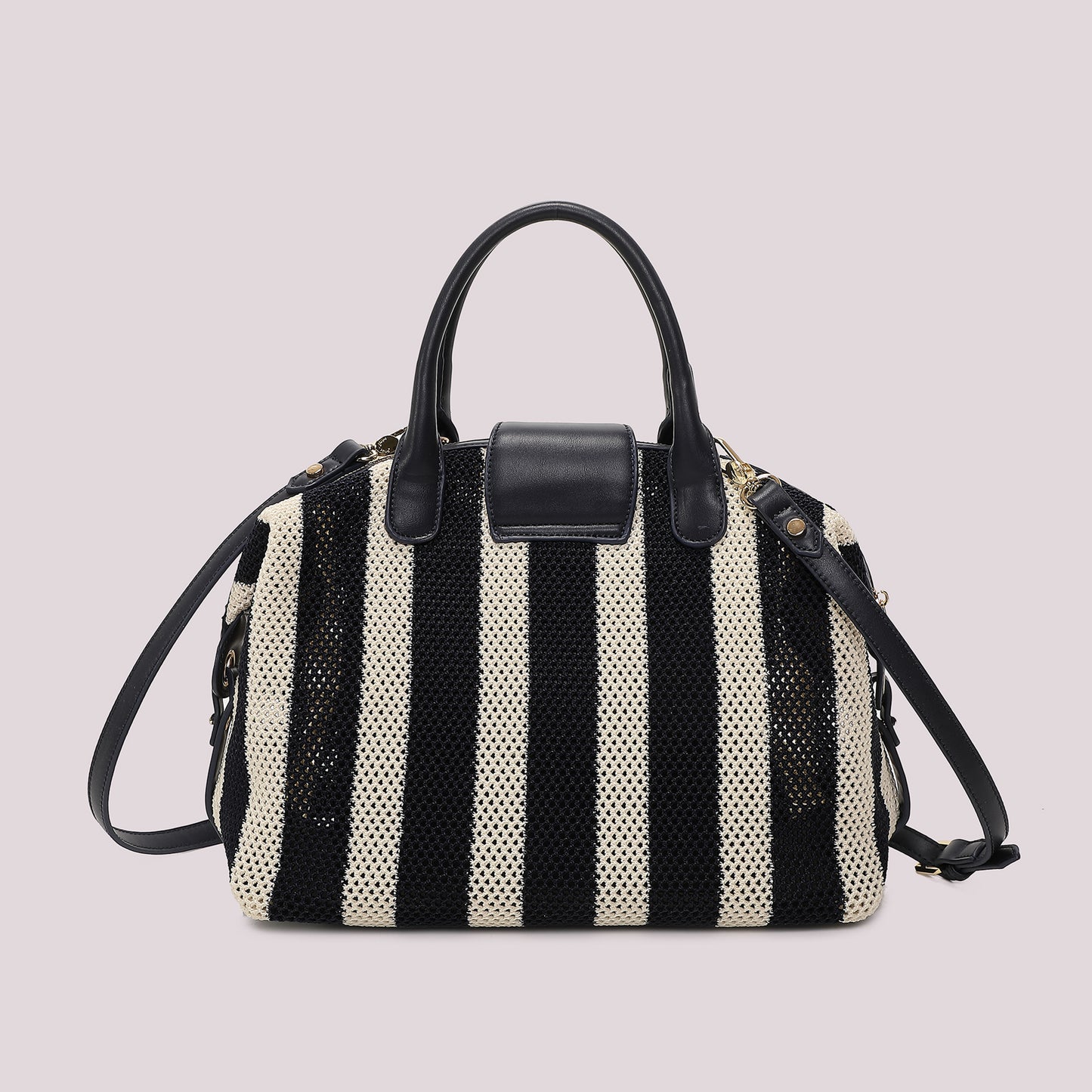 BORSA A BAULETTO IN RETE A RIGHE