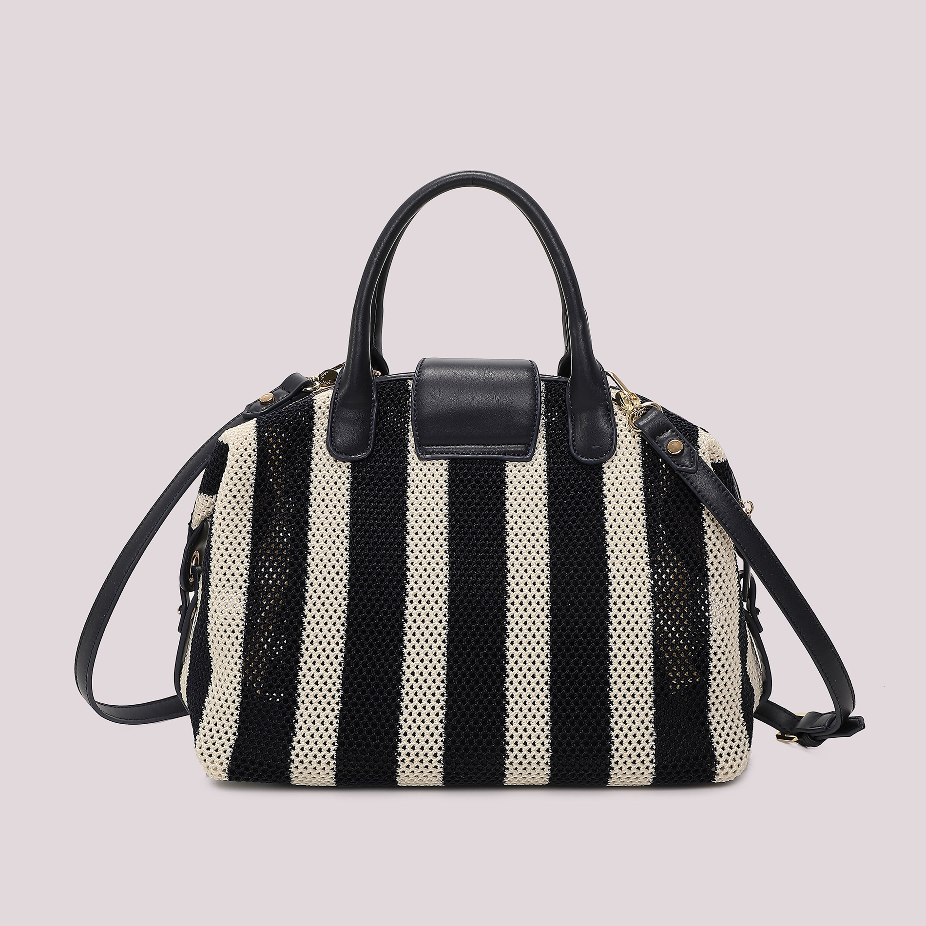 BORSA A BAULETTO IN RETE A RIGHE