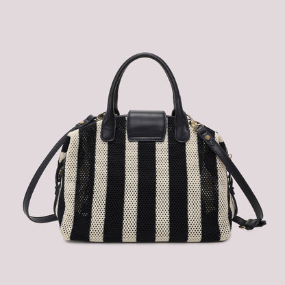 BORSA A BAULETTO IN RETE A RIGHE