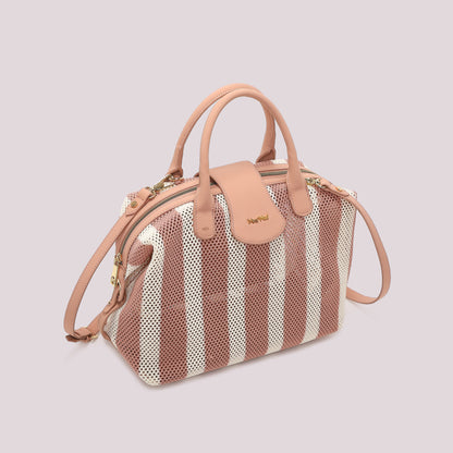 BORSA A BAULETTO IN RETE A RIGHE