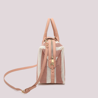 BORSA A BAULETTO IN RETE A RIGHE