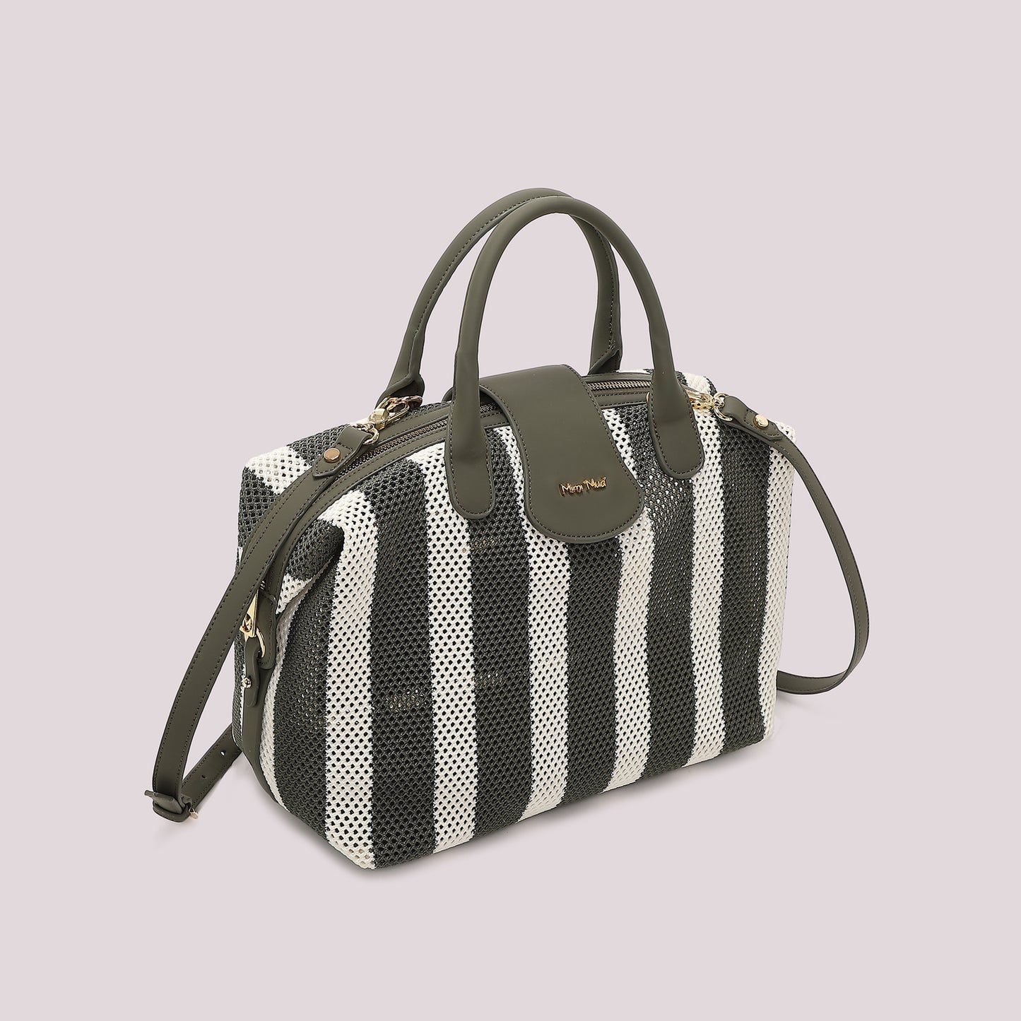 BORSA A BAULETTO IN RETE A RIGHE