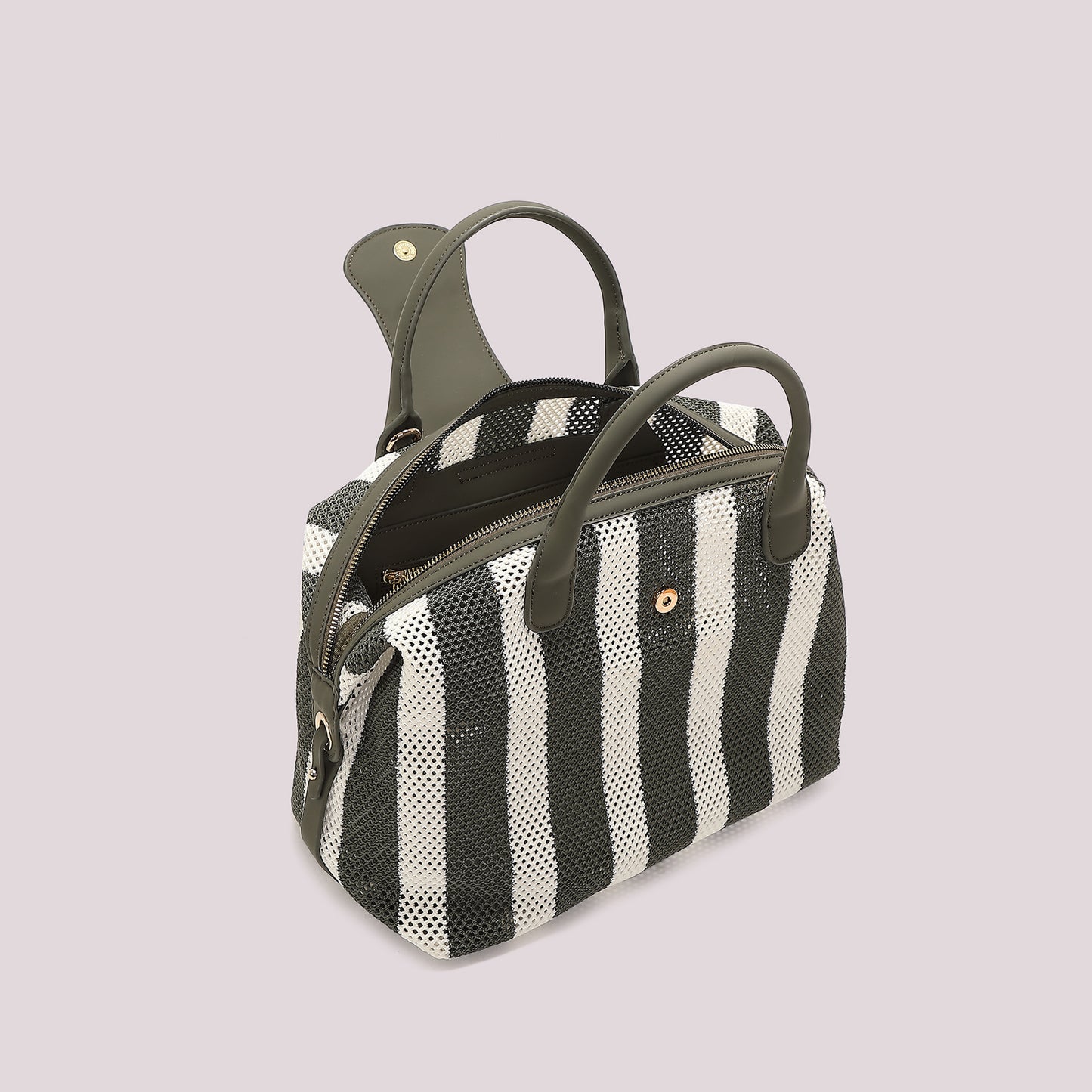 BORSA A BAULETTO IN RETE A RIGHE