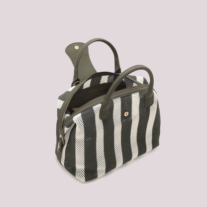 BORSA A BAULETTO IN RETE A RIGHE