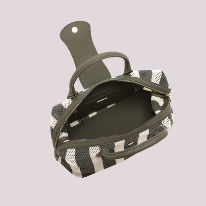 BORSA A BAULETTO IN RETE A RIGHE