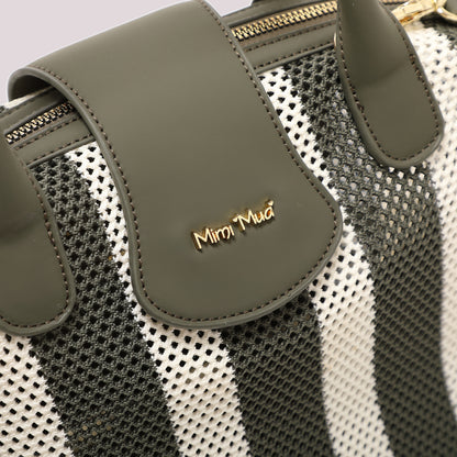 BORSA A BAULETTO IN RETE A RIGHE