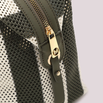 BORSA A BAULETTO IN RETE A RIGHE