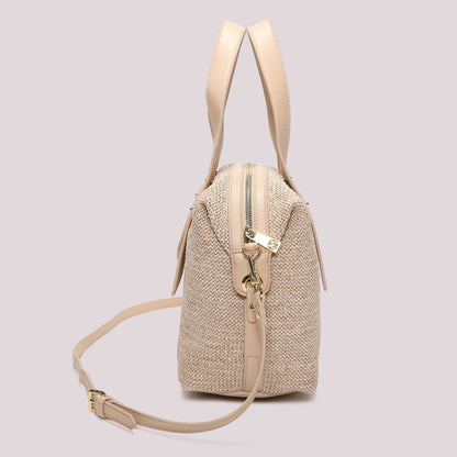 BORSA A BAULETTO IN PAGLIA