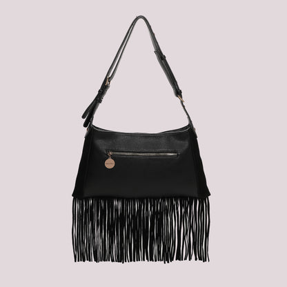BORSA A TRACOLLA CON FRANGE E BORCHIE
