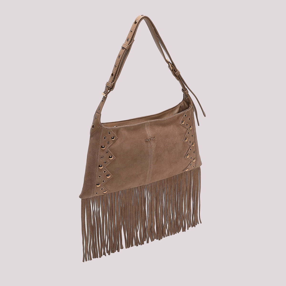 BORSA A TRACOLLA CON FRANGE E BORCHIE