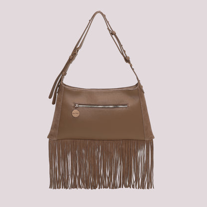 BORSA A TRACOLLA CON FRANGE E BORCHIE
