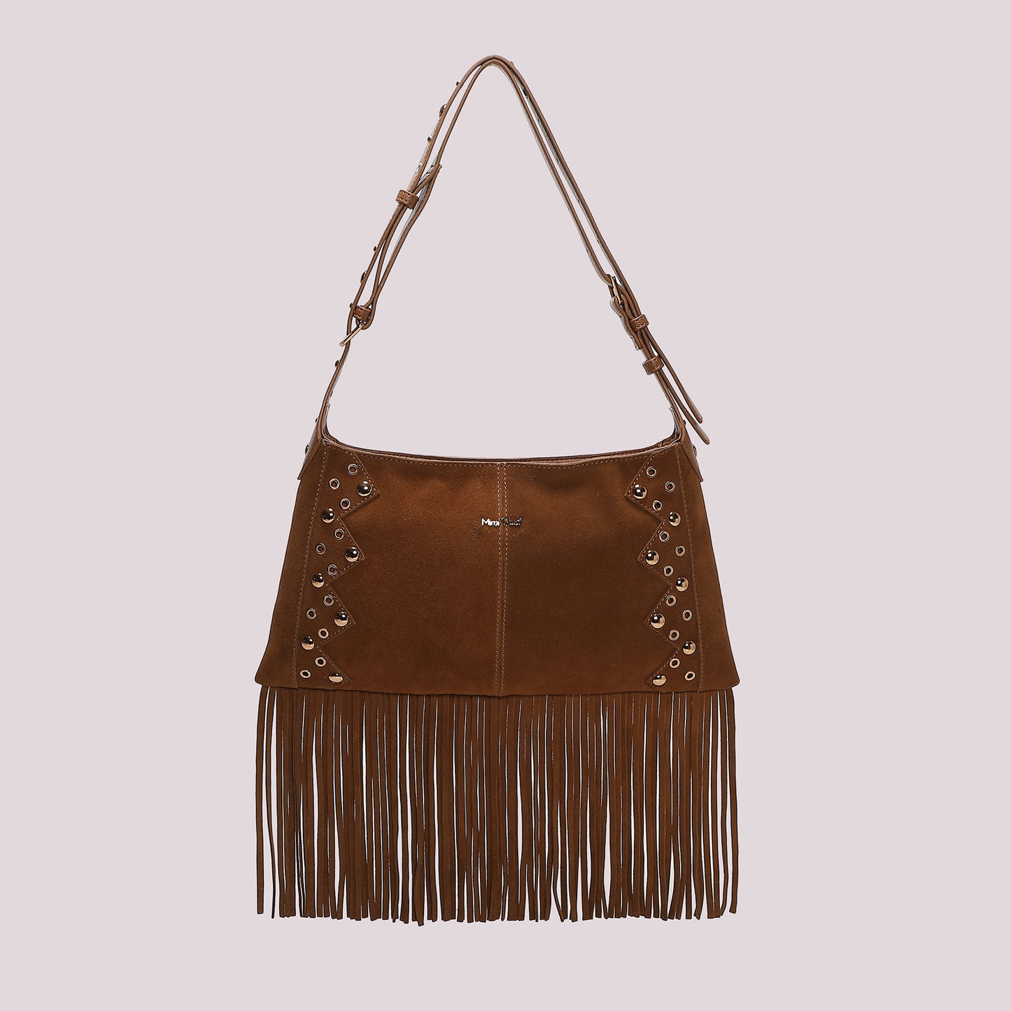 BORSA A TRACOLLA CON FRANGE E BORCHIE