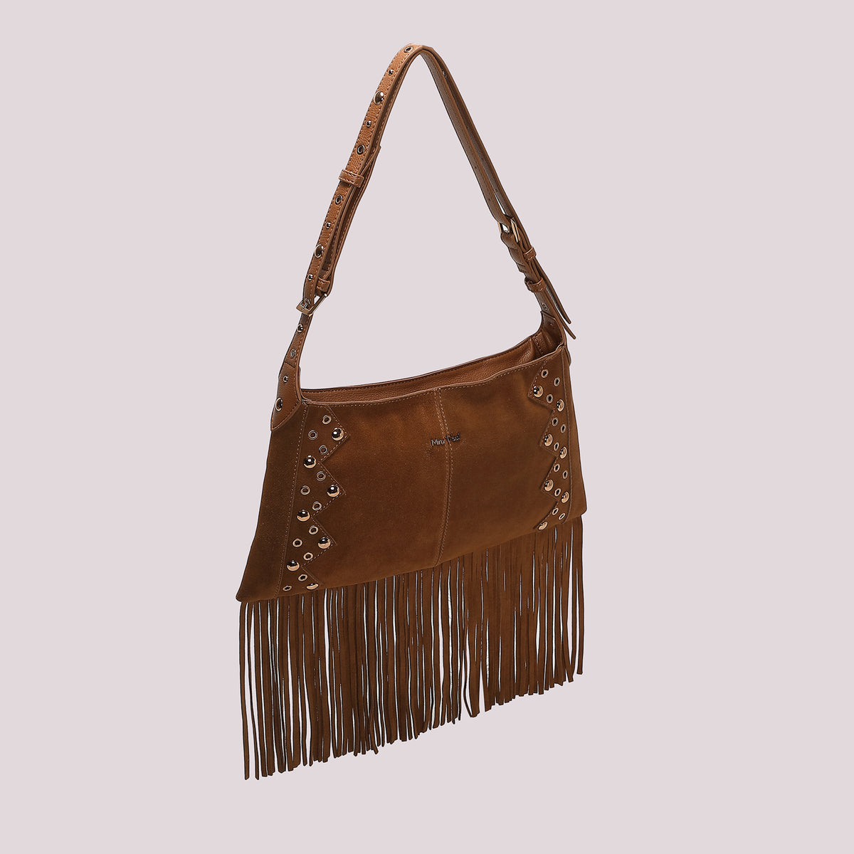 BORSA A TRACOLLA CON FRANGE E BORCHIE
