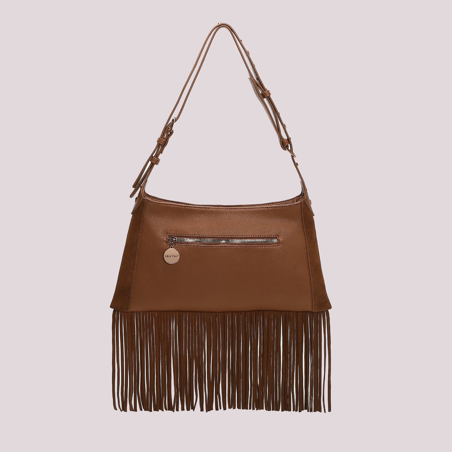 BORSA A TRACOLLA CON FRANGE E BORCHIE