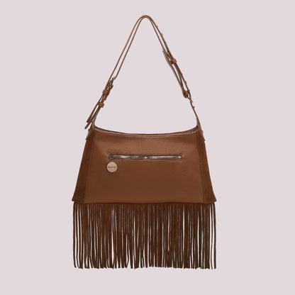 BORSA A TRACOLLA CON FRANGE E BORCHIE