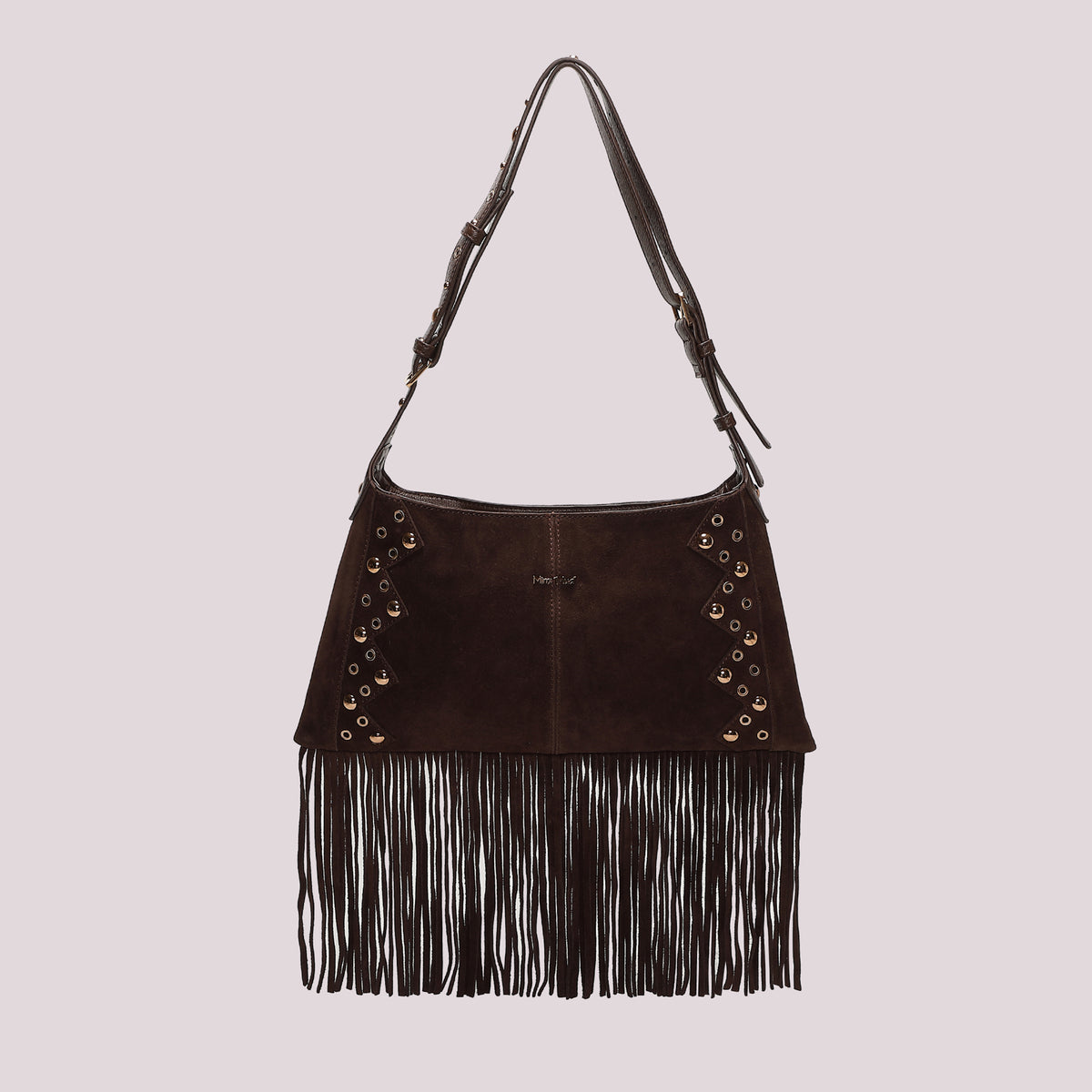 BORSA A TRACOLLA CON FRANGE E BORCHIE