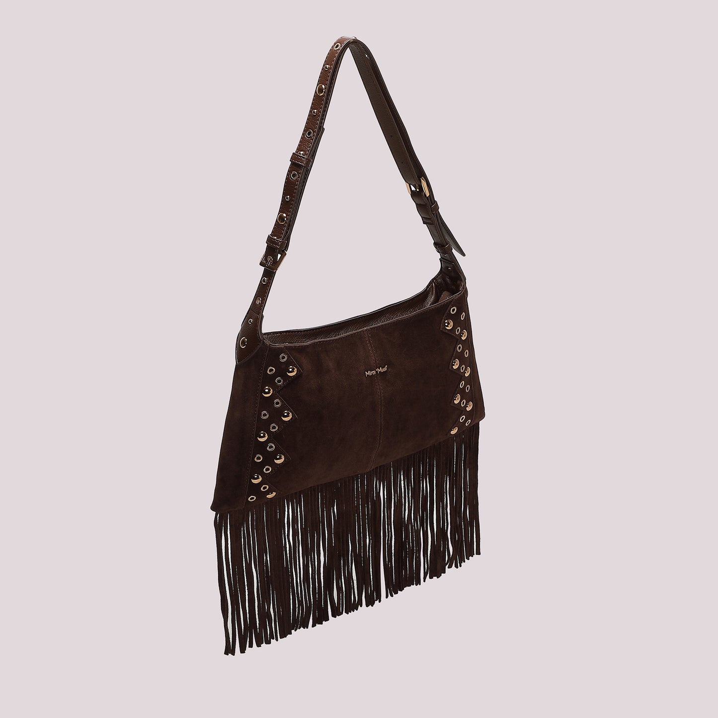 BORSA A TRACOLLA CON FRANGE E BORCHIE