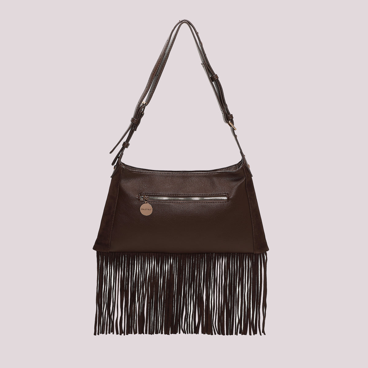 BORSA A TRACOLLA CON FRANGE E BORCHIE