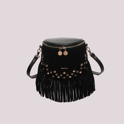BORSA MARSUPIO CON FRANGE E BORCHIE