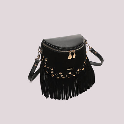 BORSA MARSUPIO CON FRANGE E BORCHIE