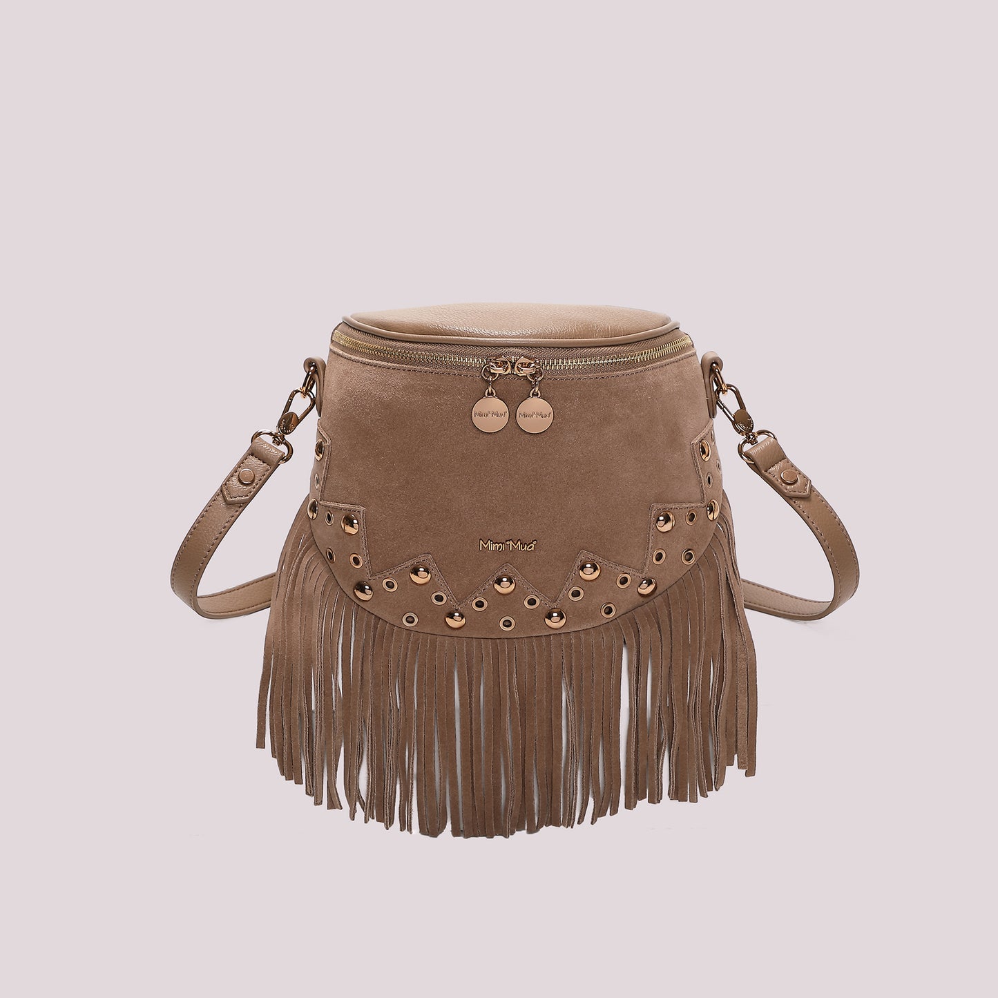 BORSA MARSUPIO CON FRANGE E BORCHIE