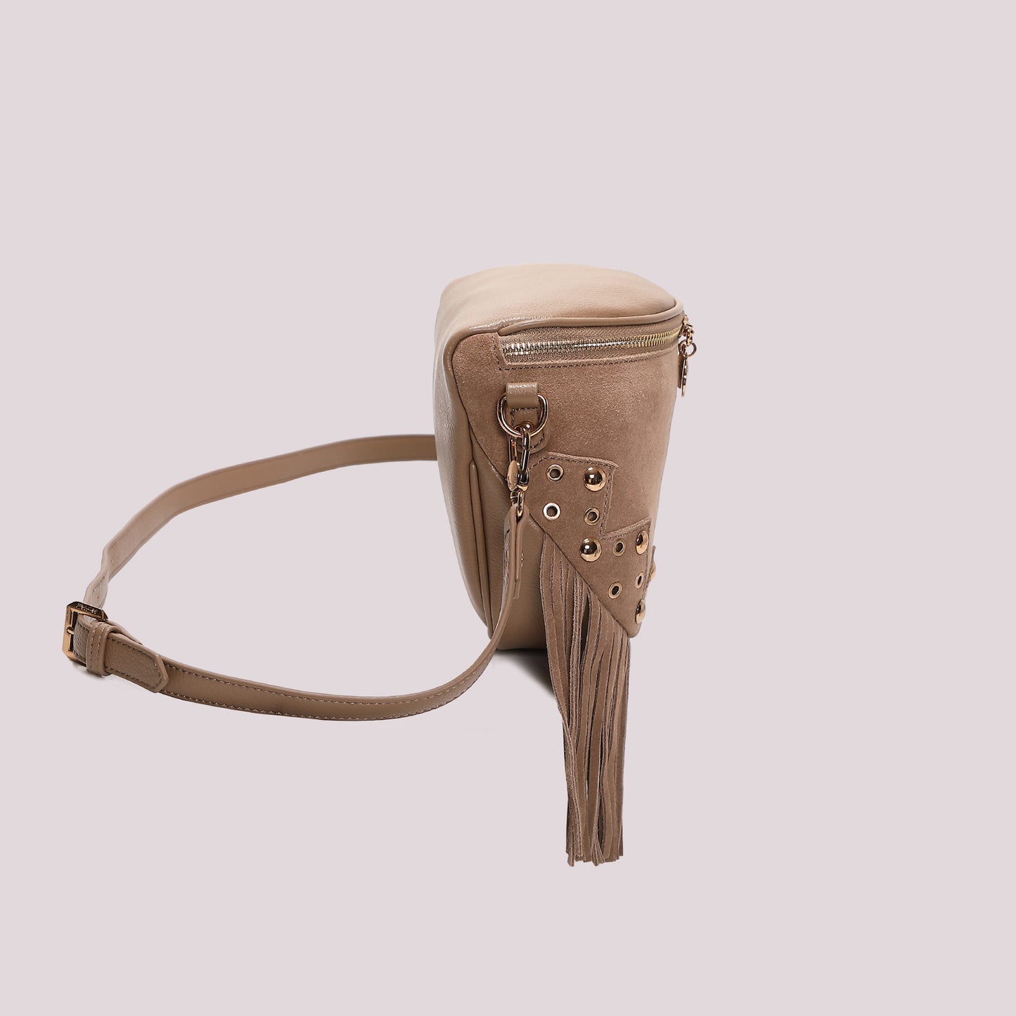 BORSA MARSUPIO CON FRANGE E BORCHIE