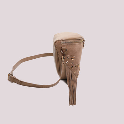 BORSA MARSUPIO CON FRANGE E BORCHIE